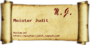 Meister Judit névjegykártya